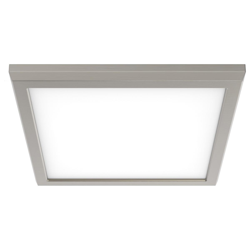 9" x 9" LED Flush Mount Flat Square Panel Fixture - Satin Nickel