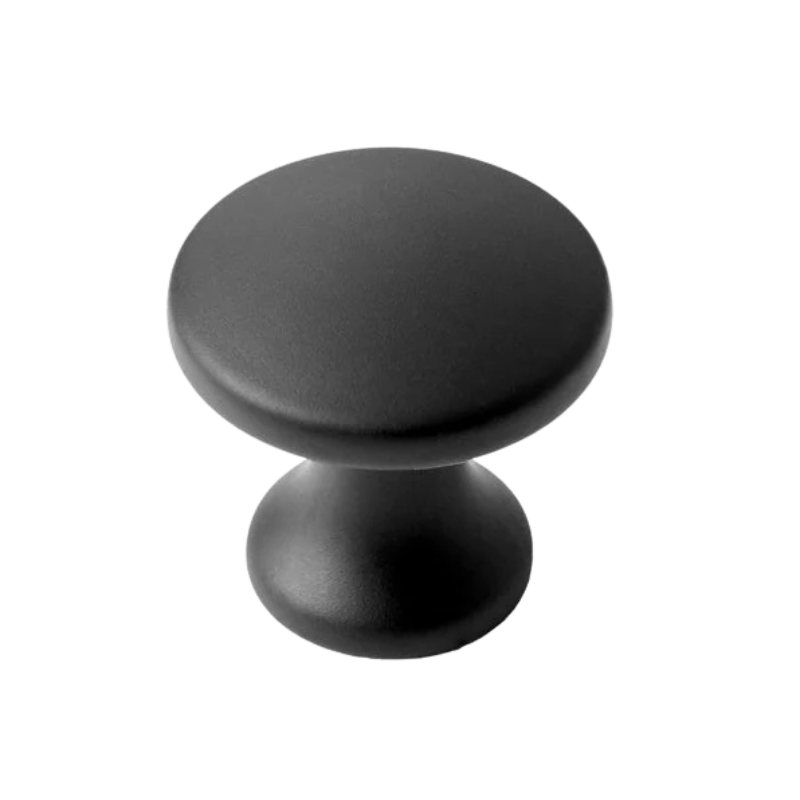 1" Waterfront Round Cabinet Knob - Matte Black