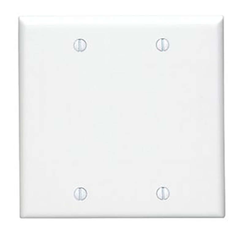 2 Gang Blank Wall Plate - Mid Size - White