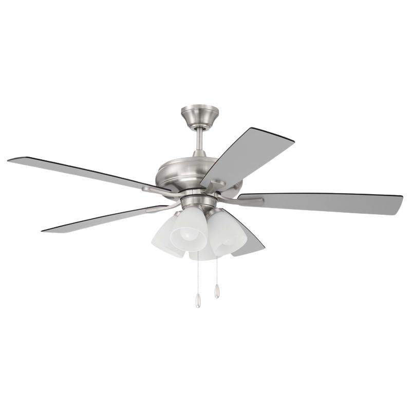 52" 5-Blade Eos LED Ceiling Fan w/4 Light Kit - Brushed Nickel - Brushed Nickel/Greywood Blades
