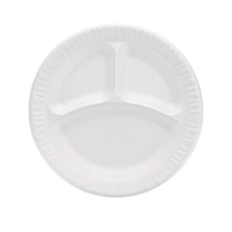 9" White Foam Dinner Plate - 125/Pack - 4 Packs/Case