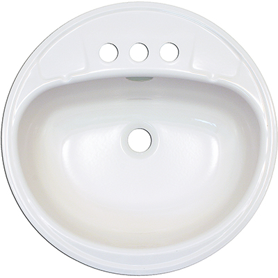 18" Round Lavatory Sink White