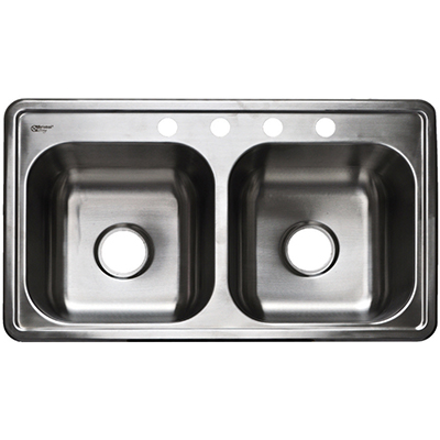 Ss Dbl Sink 33" X 19" X 6"