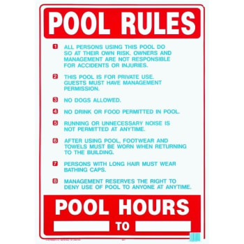 Pool Rules Sign