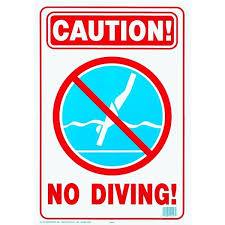 No Diving Sign