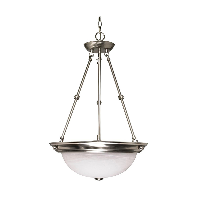 3 Light Decorative Hang Pend Satin Nickel