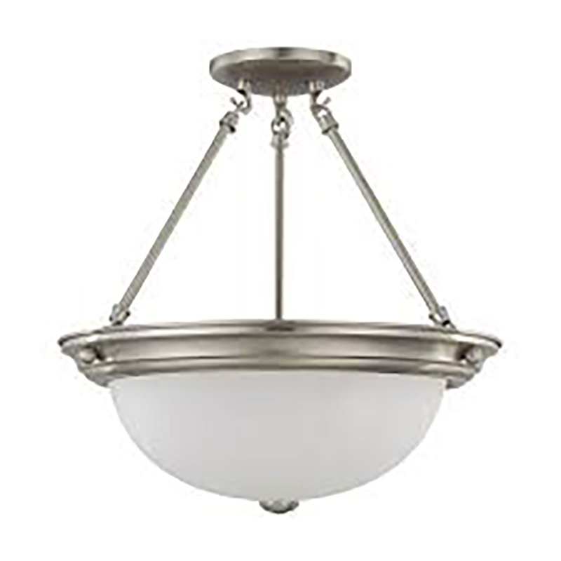 3 Light Large-Flush Fixture Satin Nickel