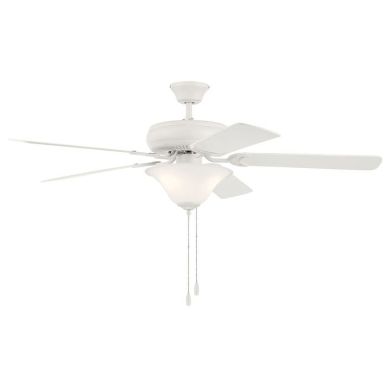52" 5-Blade Decorators Choice LED Ceiling Fan w/Bowl Light - White