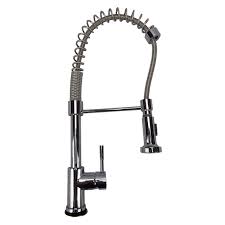 Single Handle Spring Neck Kitchen Faucet with Pull Down Sprayer - Chrome