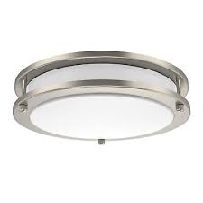 12" LED 17W Selectable Ringed Ceiling Fixture - Satin Nickel