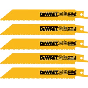 6" DeWalt 14TPI Wood Cutting Reciprocating Saw Blade - 5/pack