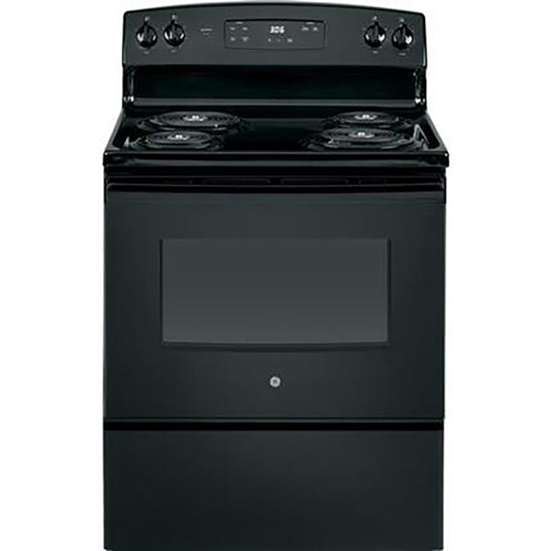 GE® 30" Free Standing 4 Burner Electric Range - Black