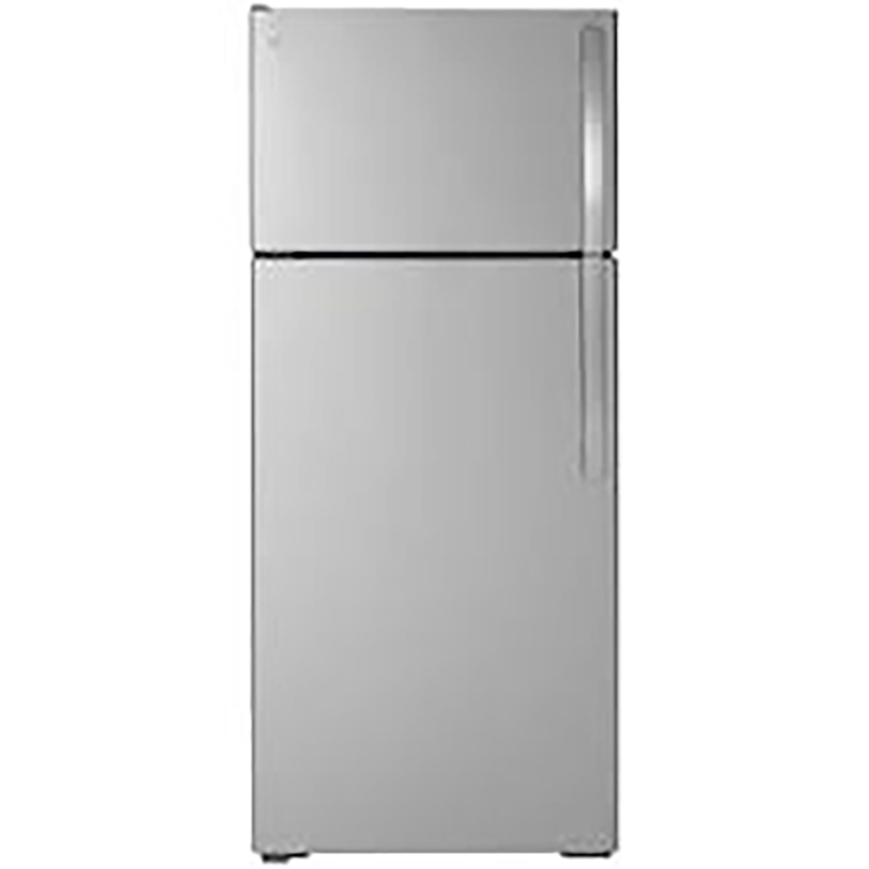 GE® 17.5 cu. ft. Top Freezer Refrigerator with Ice Maker - Stainless Steel