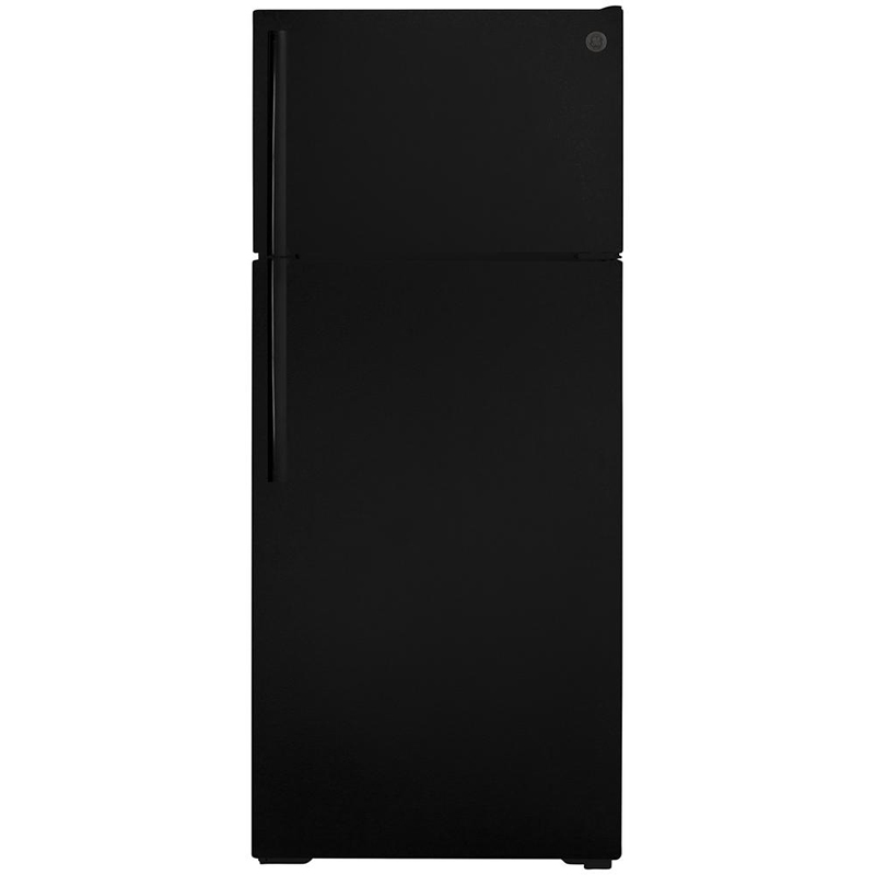 GE® 17.5 cu. ft. Top Freezer Refrigerator with Ice Maker - Black