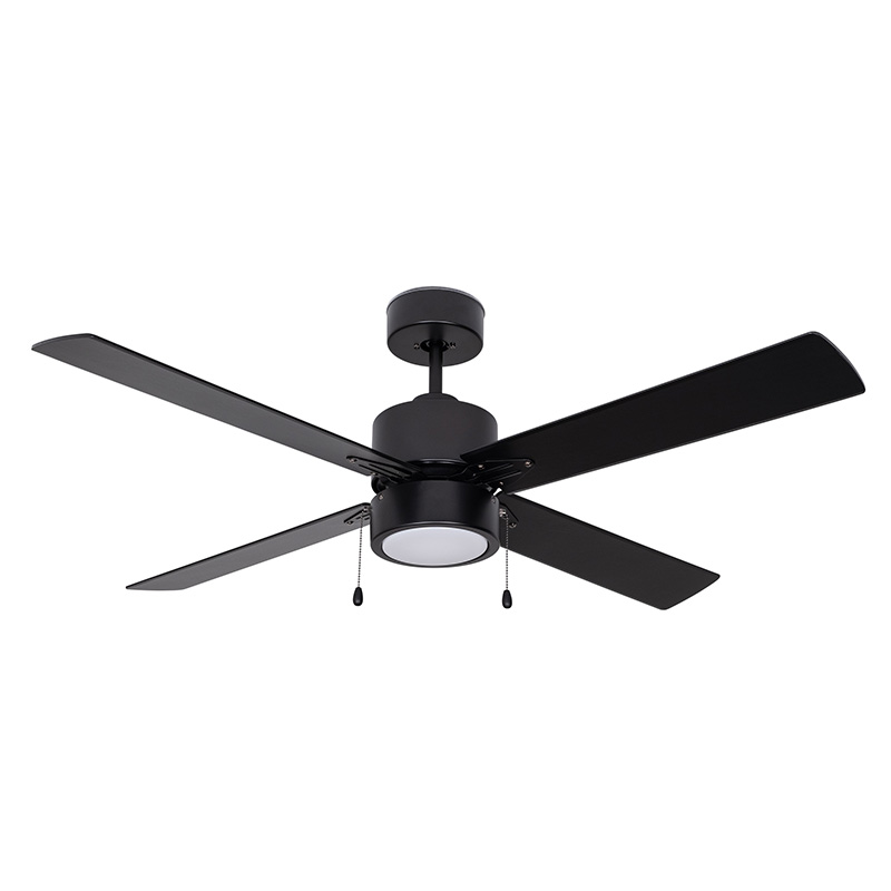 52" 4-Blade Vento ED Ceiling Fan w/Light Kit - Black