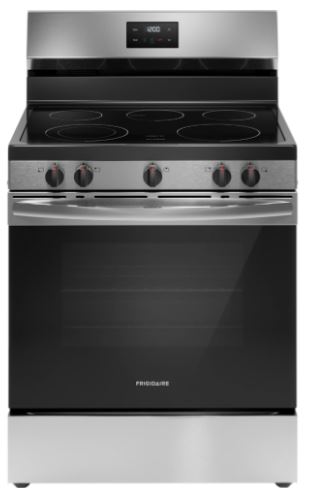 Frigidaire® 30" Free Standing 5 Burner Glass Top Electric Range - Stainless Steel