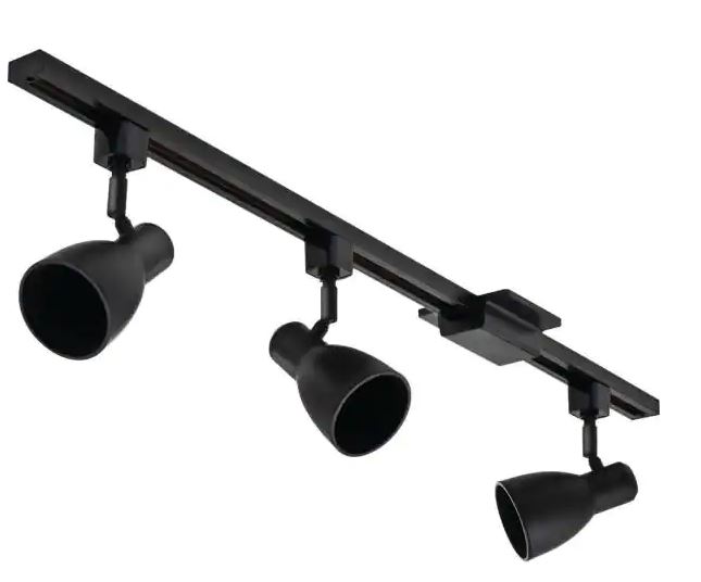 45" 3 Light Track Lighting Kit - Matte Black