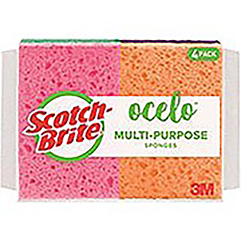 3.6" x 6.5" Small Cellulose Sponge - 4/pack