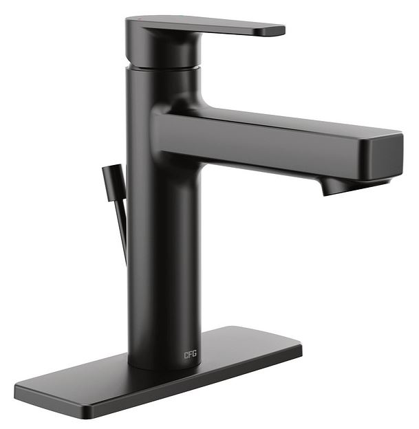 CFG Slate Single Handle Bathroom Faucet - Matte Black - With Pop-Up