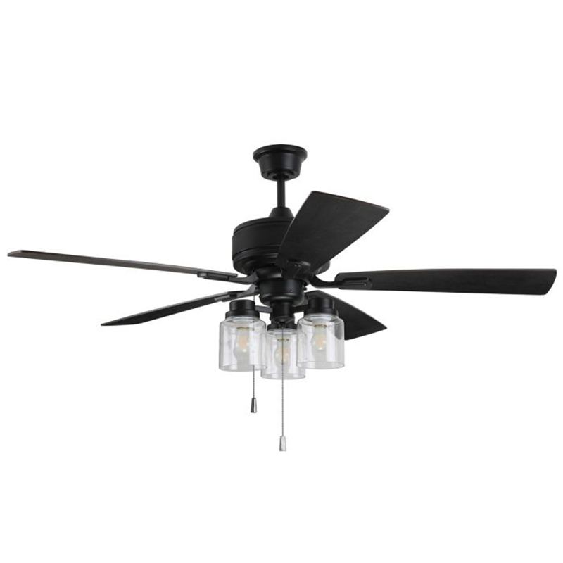 52" 5-Blade Kate LED Ceiling Fan w/Light Kit - Matte Black - Black Walnut/Gray Walnut Blades