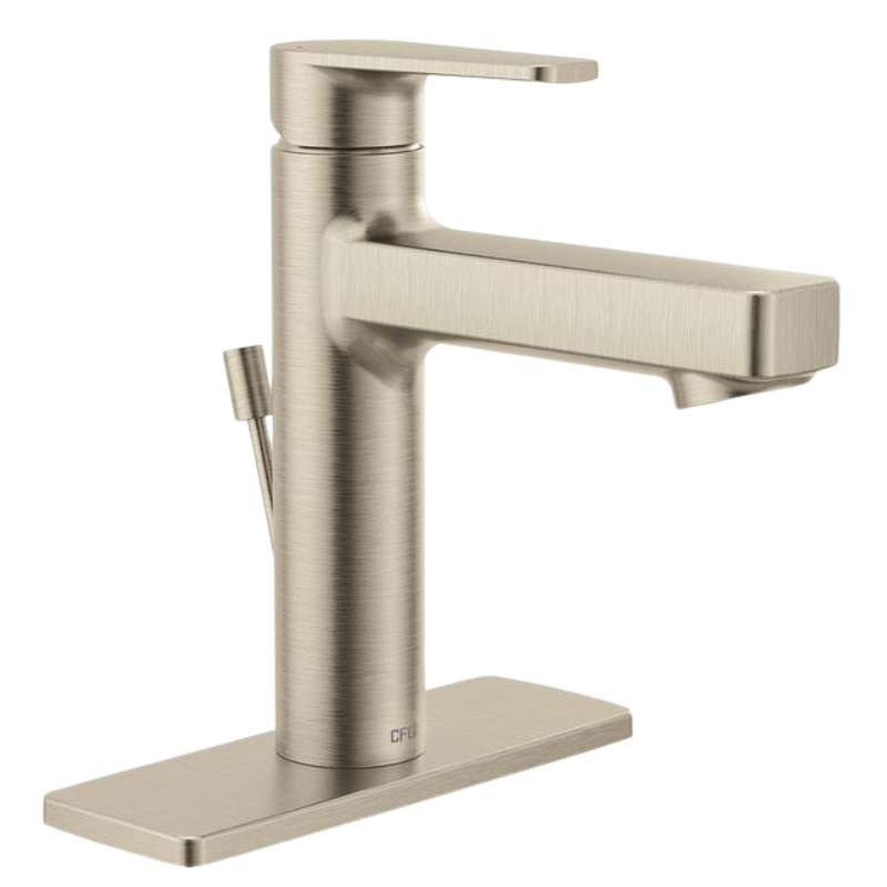 CFG Slate Single Handle Bathroom Faucet - Satin Nickel - With Pop-Up