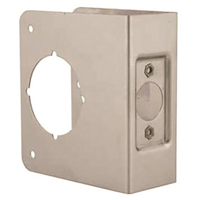 1-3/4" x 4-1/2" Notched Door Lock Reinforcer - Stainless Steel