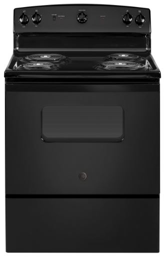 GE® 30" Free Standing 4 Burner Electric Range - Black