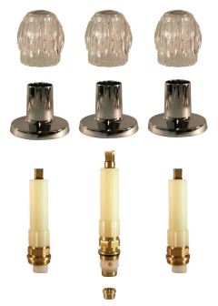 Sterling 3 Valve Tub & Shower Rebuild Kit - Chrome