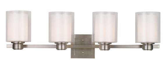 34.6" Oslo 4 Bulb Vanity Fixture - Satin Nickel
