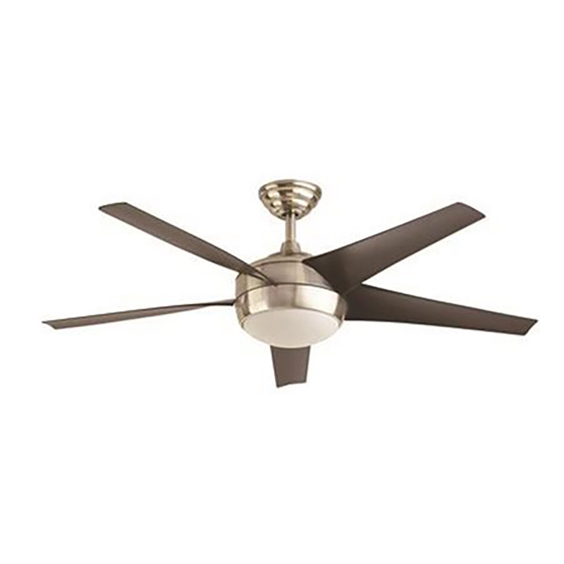 52" 5-Blade Seasons Bryza LED Ceiling Fan w/Light Kit- Satin Nickel - Matte Black Blades