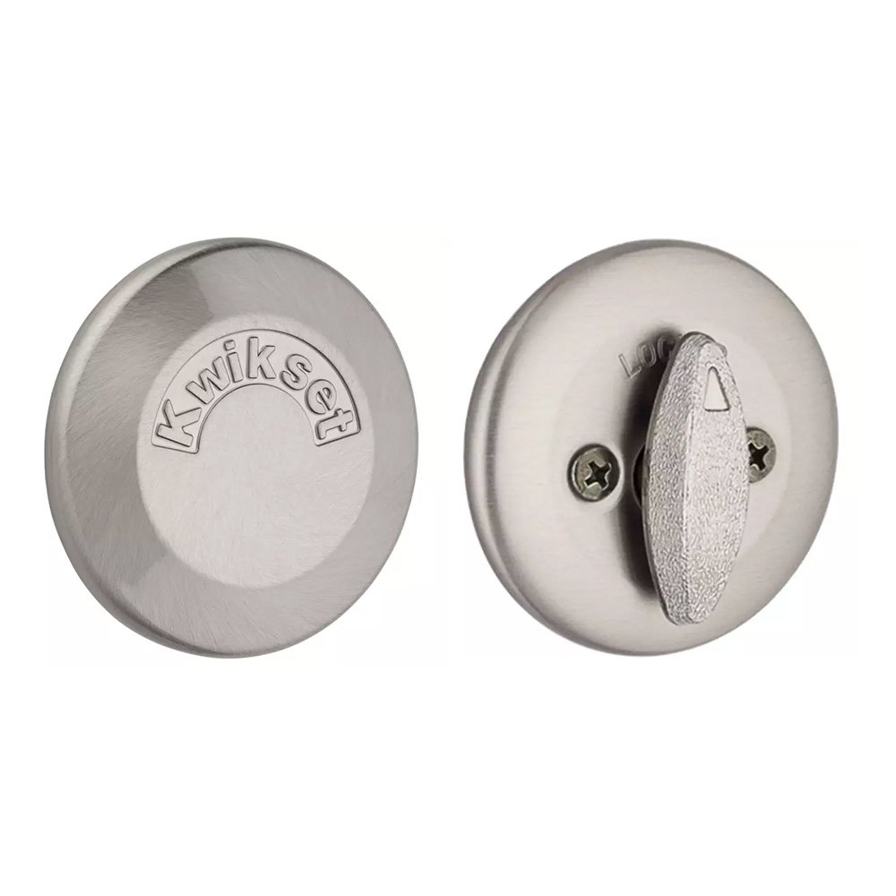 Kwikset 667 One Sided Deadbolt with Back Plate - Satin Chrome
