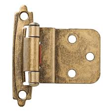 3/8" Inset Cabinet Door Hinge - Antique Brass - 2/pack