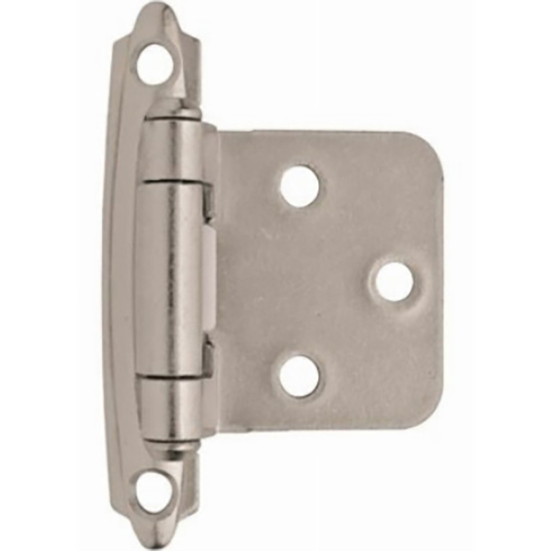 Flush Cabinet Door Hinge - Satin Nickel - 2/pack