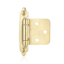 Flush Cabinet Door Hinge - Polished Brass - 2/pack