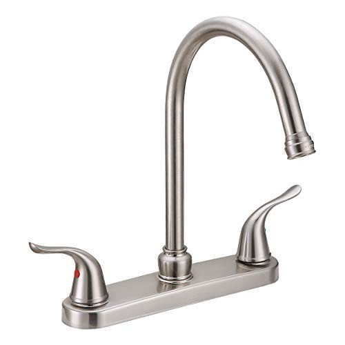 Two Handle Kitchen Faucet - Satin Nickel - Without Spray