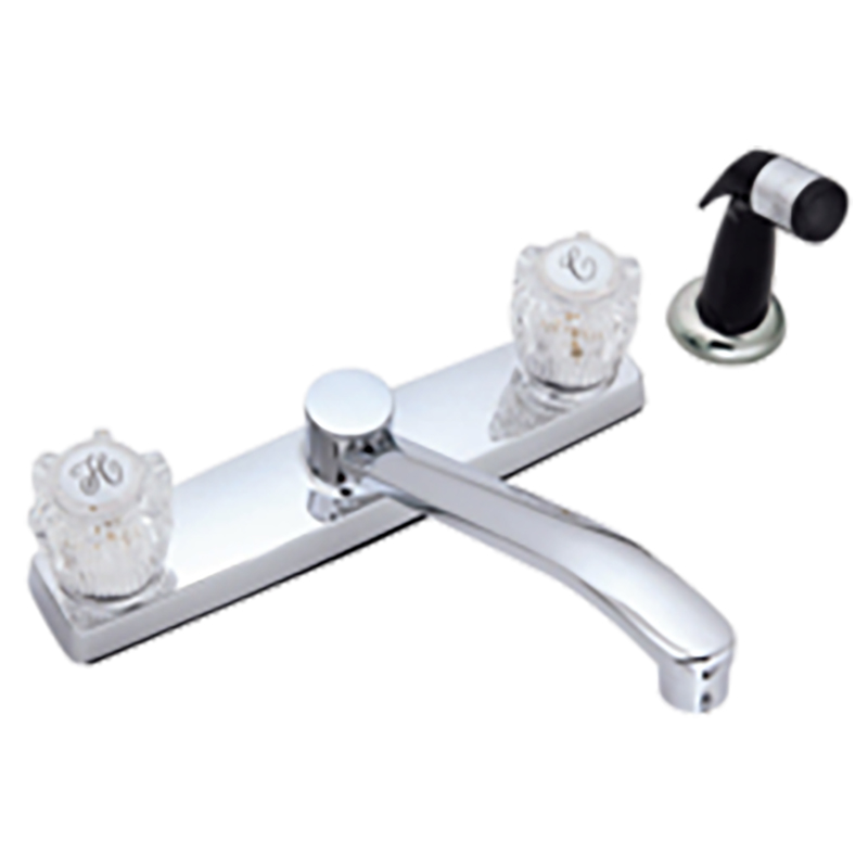 Banner Two Handle Kitchen Faucet - Chrome - With Spray