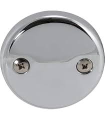 2 Hole Blank Overflow Plate - Chrome