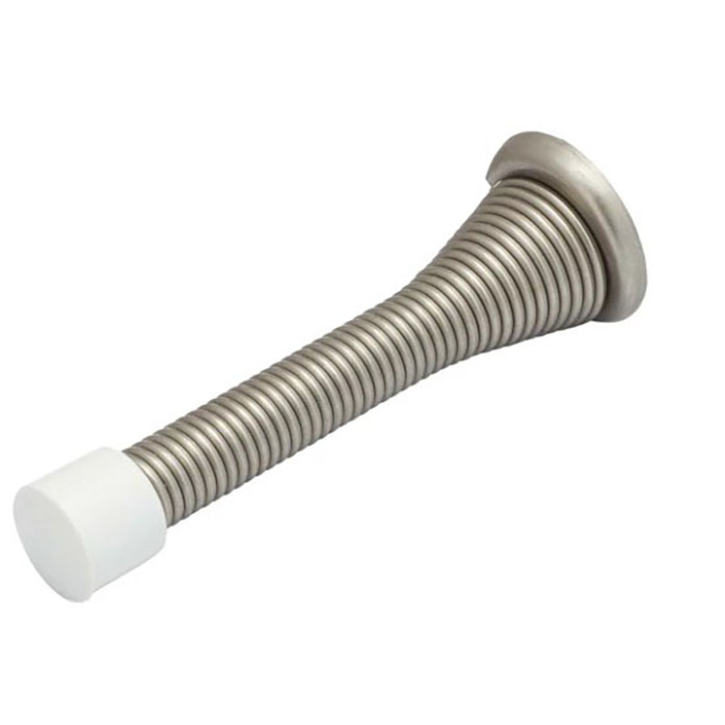 3" Heavy Duty Spring Door Stop - Satin Nickel