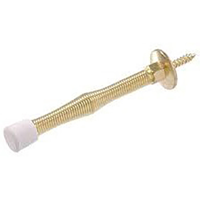 3" Spring Door Stop - Polished Brass