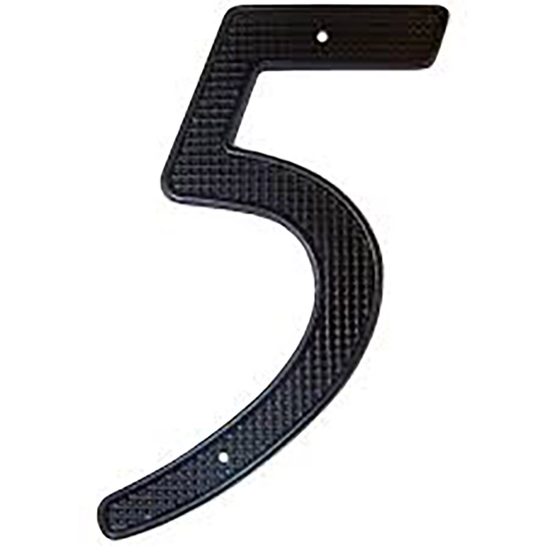 4" Black Metal Number #5
