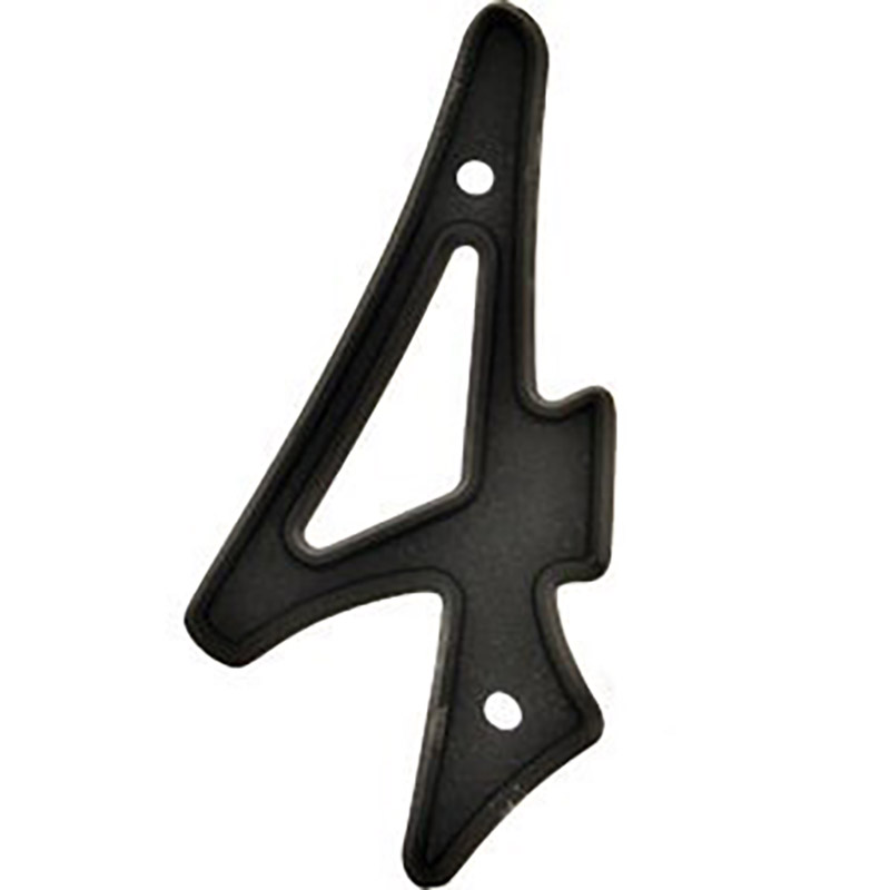4" Black Plastic Number #4