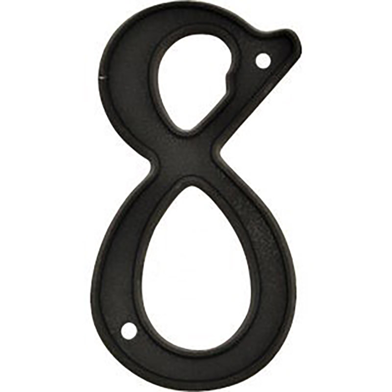 4" Black Plastic Number #8