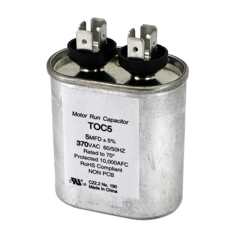 2 Terminal 5 MFD x 440/370v Oval Run Capacitor