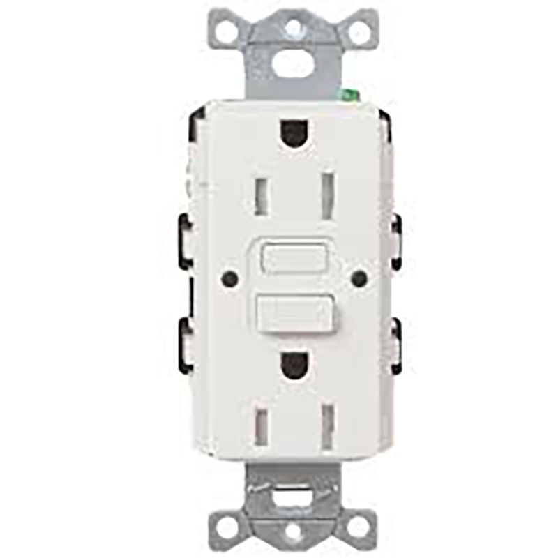 15 Amp GFCI Receptacle - White - 10/pack