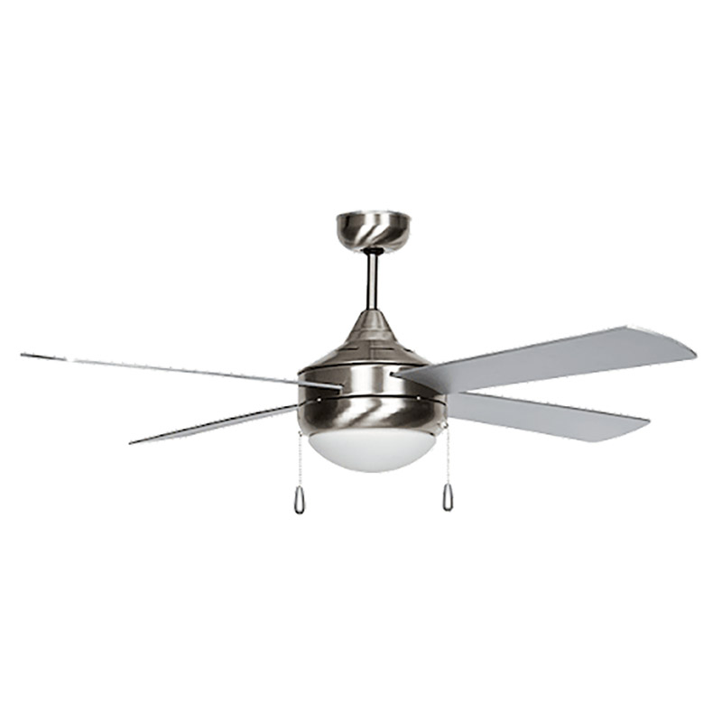 52" 4-Blade Zephr LED Ceiling Fan w/Light Kit - Satin Nickel - Silver/Walnut Blades