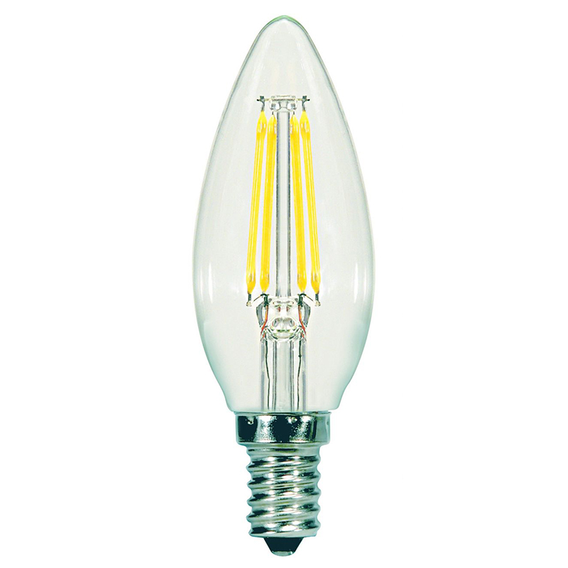5.2W B10 LED 2700K 60W Eqv Clear Warm White Torpedo Bulb