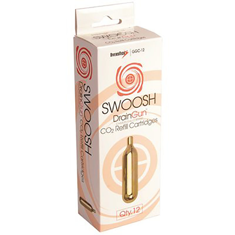 Diveristech 16G Swoosh CO2 Drain Gun Cartridges - GGC-12 - 12/pack