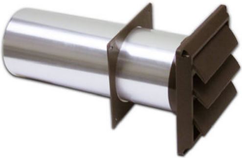 4" Louvered Brown Plastic Exhaust Wall Vent