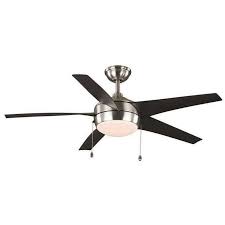 52" 5-Blade Seasons Bryza LED Ceiling Fan w/Light Kit- Satin Nickel - Matte Black Blades