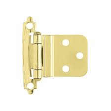 3/8" Inset Cabinet Door Hinge - Polished Brass - 2/pack